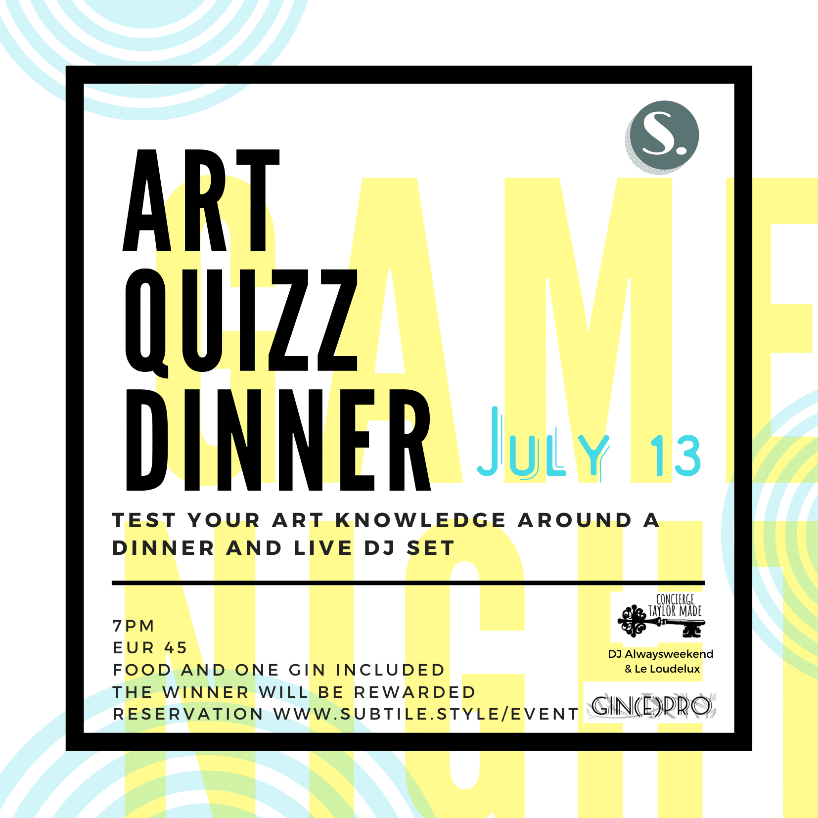 Art Quizz event 13 July