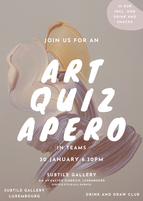 Art Quiz Apero: Who Transforms Play into Art? 30/01/2025 @6.30pm